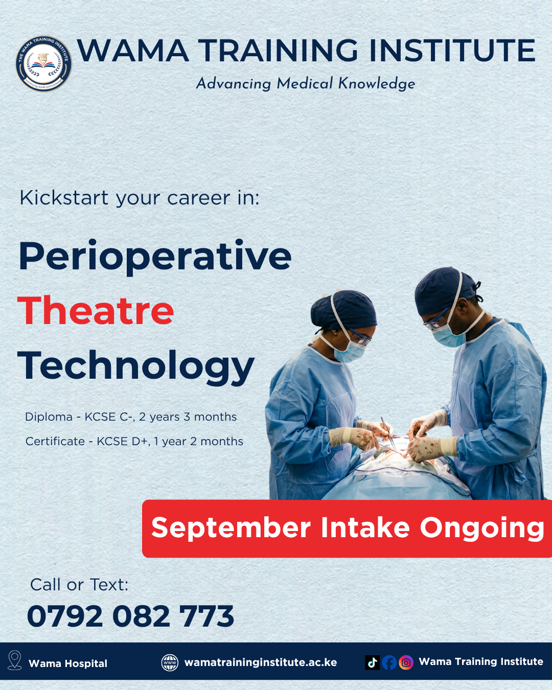 Certificate in Perioperative Theatre Technology